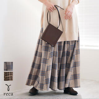 スタディオクリップ(STUDIO CLIP)のreca チェックマキシスカート(ロングスカート)