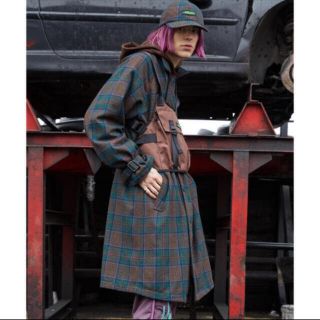 Jieda 19aw PLAID TRENCH COAT