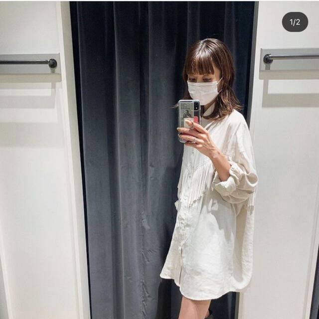 moussy(マウジー)の【moussy】FRINGE OVER シャツ   レディースのトップス(シャツ/ブラウス(長袖/七分))の商品写真