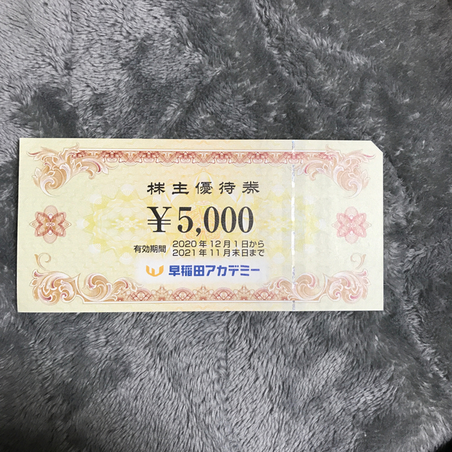 【送料無料】早稲田アカデミー　株主優待　5000円分