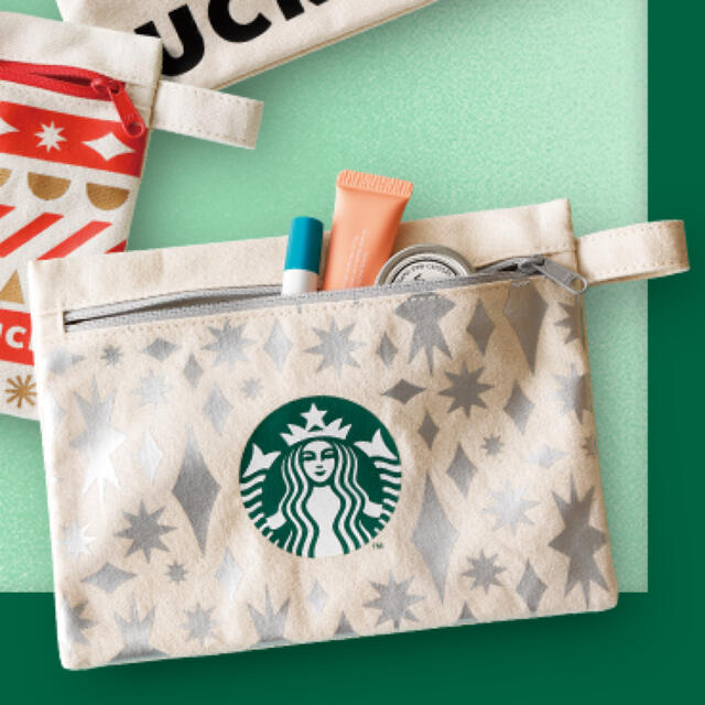 Starbucks Coffee(スターバックスコーヒー)の【非売品】スターバックス　ホリデー　ポーチ レディースのファッション小物(ポーチ)の商品写真