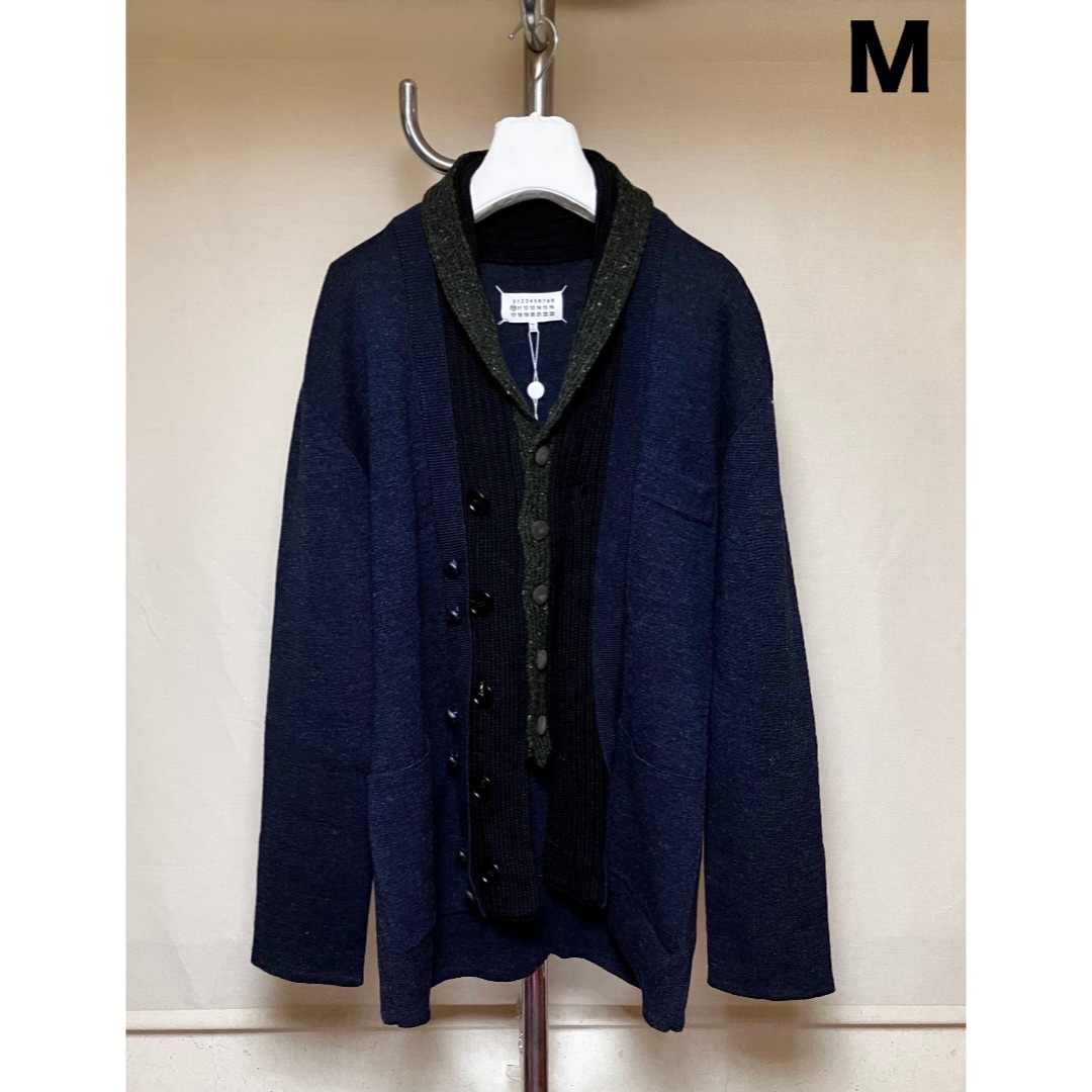 Maison Martin Margiela(マルタンマルジェラ)の新品 M 17aw マルジェラ 名作 レイヤードカーディガン ネイビー 7655 メンズのトップス(ニット/セーター)の商品写真