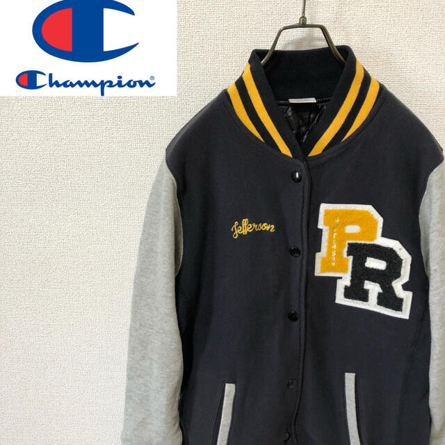 Champion(チャンピオン)のチャンピオン　Champion スタジャン　ビッグロゴ　リバースウィーブ レディースのジャケット/アウター(スタジャン)の商品写真