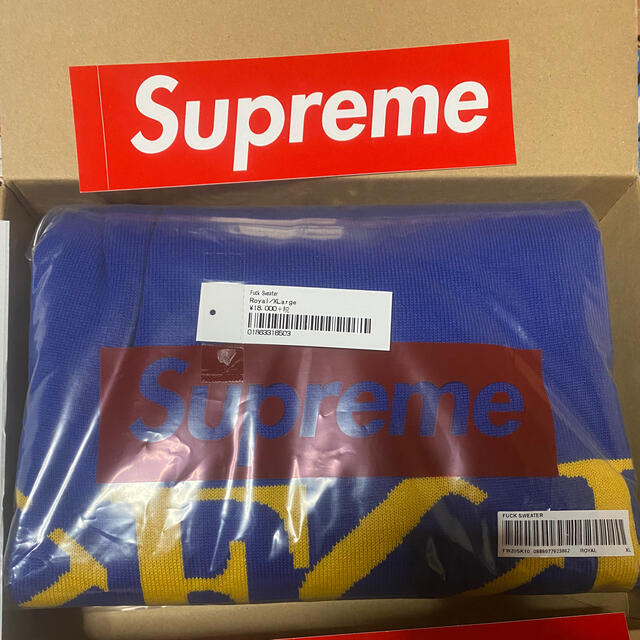 Supreme(シュプリーム)のsupreme 2020FW FUCK sweater ROYAL XLサイズ メンズのトップス(ニット/セーター)の商品写真