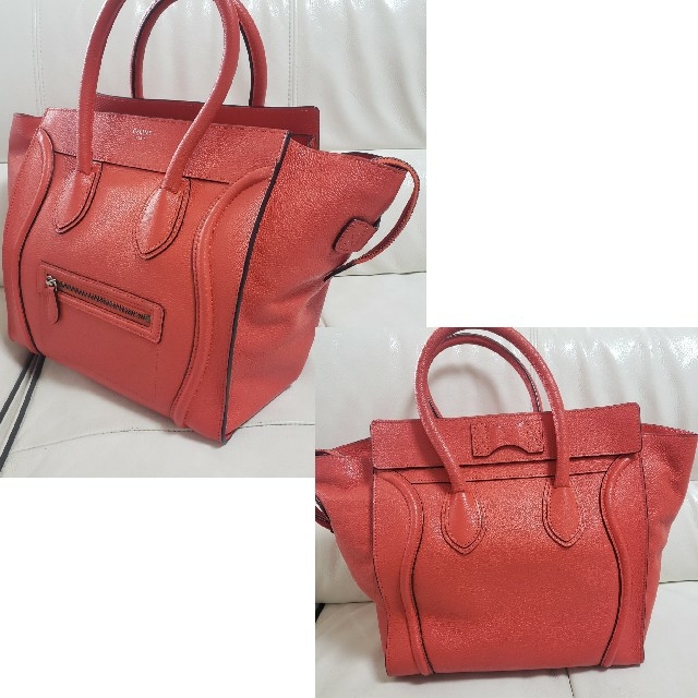 美品♡CELINE セリーヌ ラゲージ オレンジ ミニショッパー マザーズバック