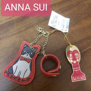 ドーリーガールバイアナスイ(DOLLY GIRL BY ANNA SUI)のアナスイ ネコ 革 アームホルダー ストラップ キーホルダー(手袋)