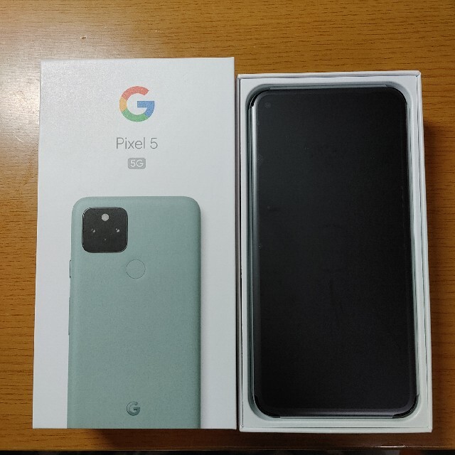 (極美品A) Google Pixel5 Sorta Sage au版SIM解除