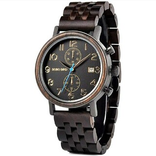 【海外直輸入・新品未使用】ボボバード ユニセックス 最高級木製腕時計 ブラック(腕時計(アナログ))