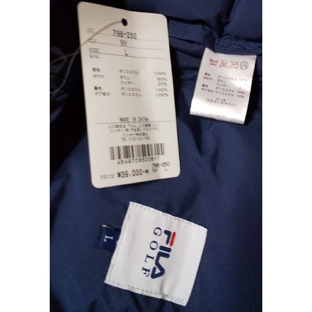 ★新品★FILA GOLF★ダウンコート★L*ネイビー★