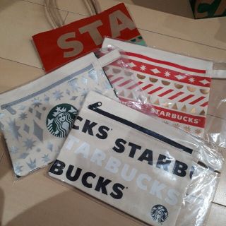 スターバックスコーヒー(Starbucks Coffee)のスターバックス　ホリデーポーチ　3点セット(ノベルティグッズ)