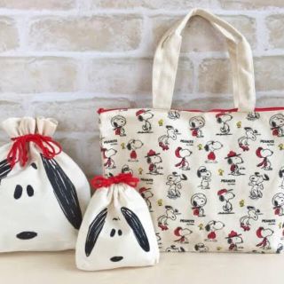 ブーフーウー(BOOFOOWOO)のSNOOPY×BOOFOOWOO トートバッグ&ダブルフェイス巾着(キャラクターグッズ)