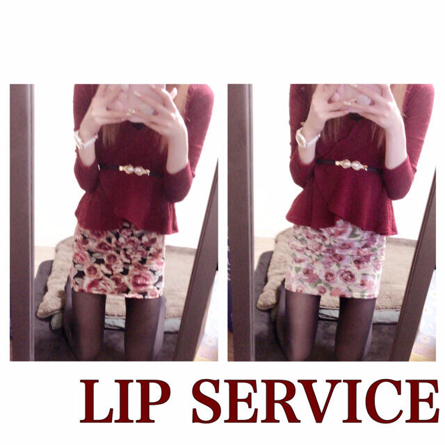 LIP SERVICE(リップサービス)のLIP SERVICE♡ヴィンテージローズ柄タイトミニスカート♡2着セット レディースのスカート(ミニスカート)の商品写真