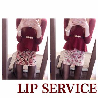 リップサービス(LIP SERVICE)のLIP SERVICE♡ヴィンテージローズ柄タイトミニスカート♡2着セット(ミニスカート)