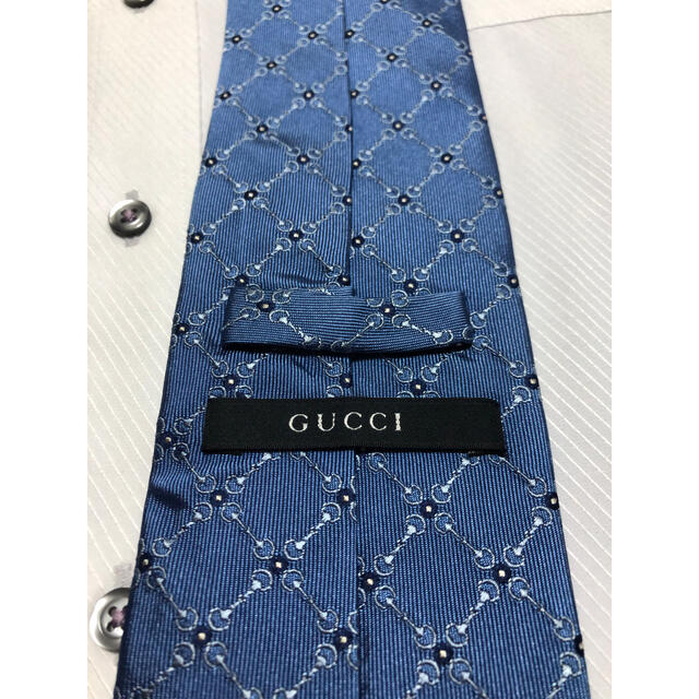 GUCCI ネクタイ 紋章柄 ブルー