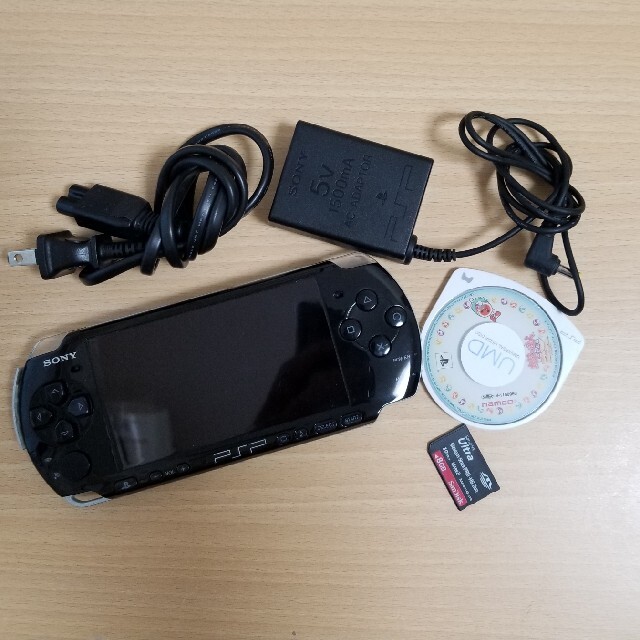 PSP3000ブラック、充電器、メモステ8GB太鼓の達人ぽ～たぶるDX