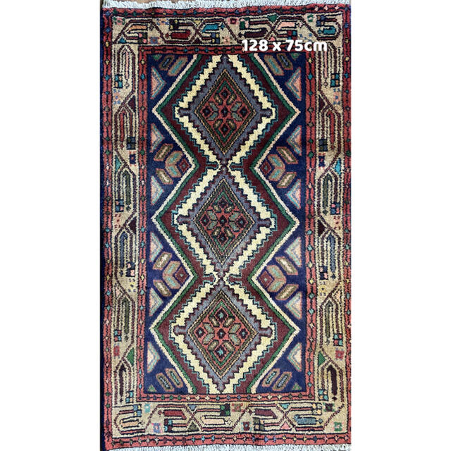 ハマダン産 ペルシャ絨毯 128×75cm あなたにおすすめの商品 51.0%OFF