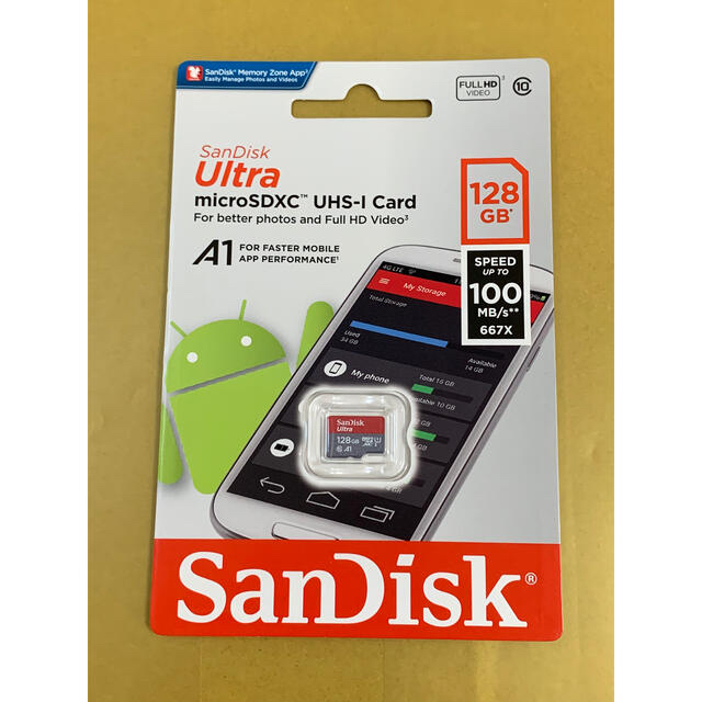 SanDisk(サンディスク)の［100M高速版］switch適用 サンディスク マイクロSDカード 128GB スマホ/家電/カメラのスマートフォン/携帯電話(その他)の商品写真