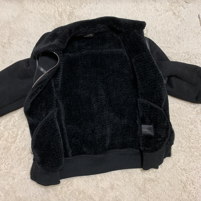 ZARA(ザラ)のZARA ザラ　レザージャケット　ボア　ブラック　ブルゾン　アヴィレックス メンズのジャケット/アウター(レザージャケット)の商品写真