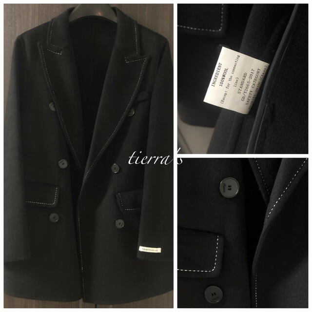 import❁︎ダブル ステッチ ウール ジャケットコート  レディースのジャケット/アウター(ピーコート)の商品写真