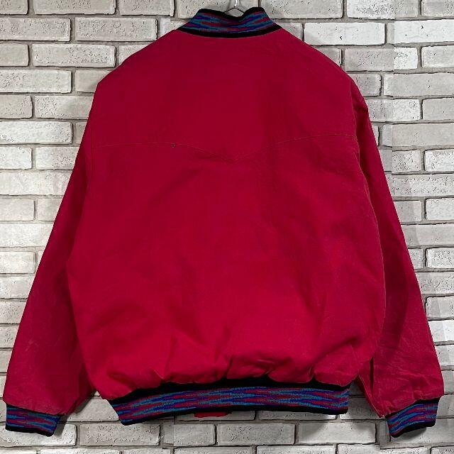 激レア 80s サドルキングウエスタン Ma-1ブルゾン ネイティブ柄  レッド メンズのジャケット/アウター(カバーオール)の商品写真
