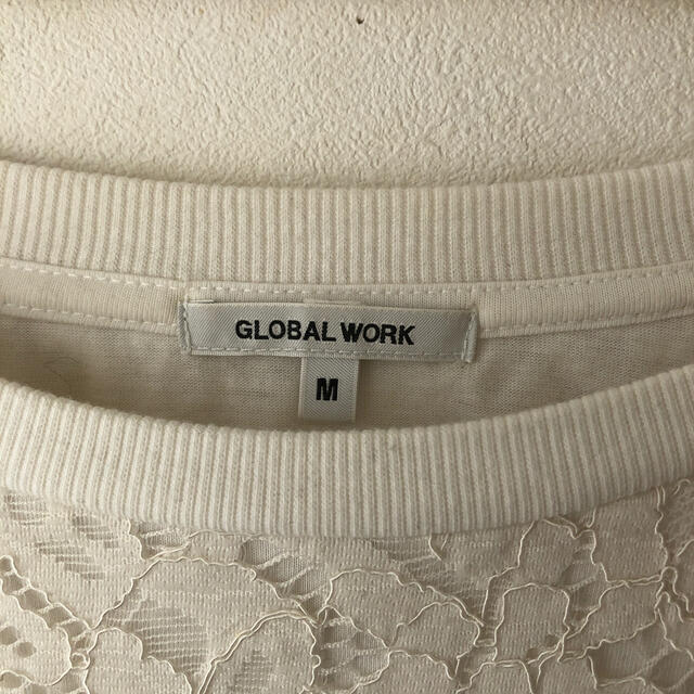 GLOBAL WORK(グローバルワーク)のGLOBAL WORK レースカットソー　M レディースのトップス(カットソー(長袖/七分))の商品写真