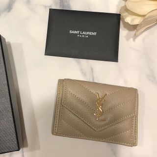 サンローラン(Saint Laurent)の2020AW 新作 カラー ミニウォレット ベージュ(財布)