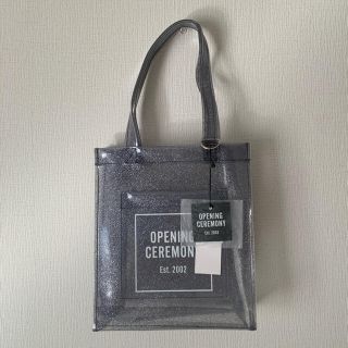 オープニングセレモニー(OPENING CEREMONY)の【未使用タグ付き】OPENING CEREMONY ビニール ラメ クリアバッグ(トートバッグ)