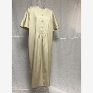 デプト(DEPT)の最終値下 vintage スクラップ 襟 ギャザーワンピース beige(ロングワンピース/マキシワンピース)