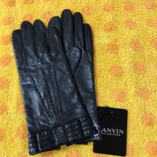 ランバン(LANVIN)のランバン　リボン革手袋20サイズ　黒(手袋)