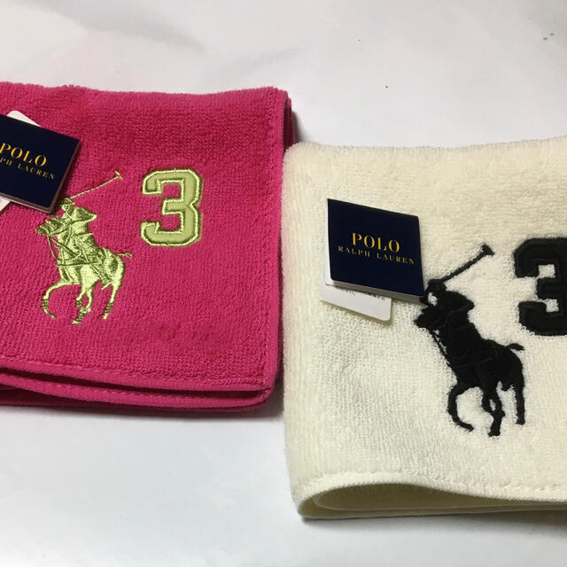 POLO RALPH LAUREN(ポロラルフローレン)の新品 タオルハンカチ ラルフローレン   2点 レディースのファッション小物(ハンカチ)の商品写真