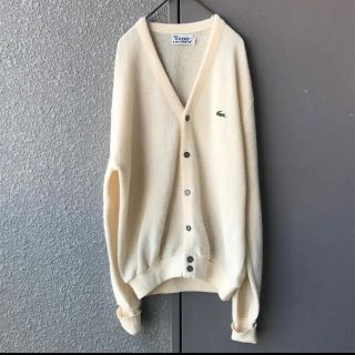 ラコステ(LACOSTE)の80s IZOD LACOSTE 生成り　ヴィンテージ  アクリル　カーディガン(カーディガン)