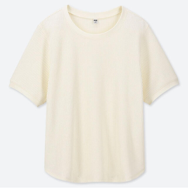 UNIQLO(ユニクロ)のUNIQLO ワッフルクルーネックＴ　3XL レディースのトップス(Tシャツ(半袖/袖なし))の商品写真