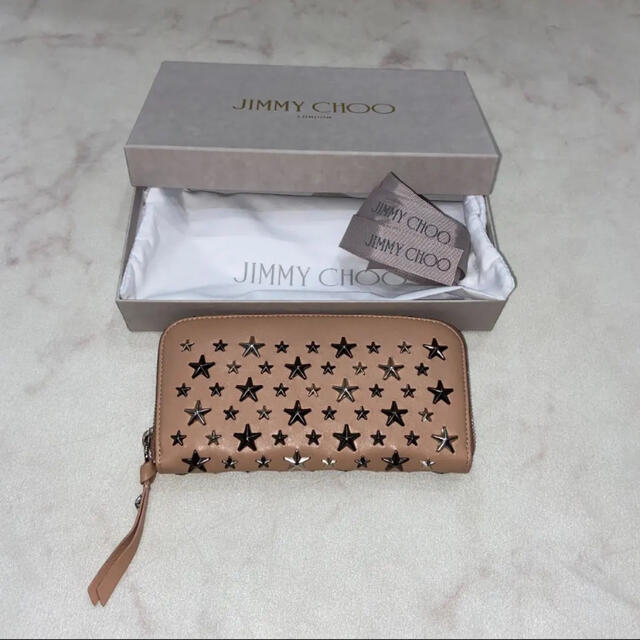 新品ジミーチュウJIMMY CHOO FILIPA  星スタッズ　レザー　長財布