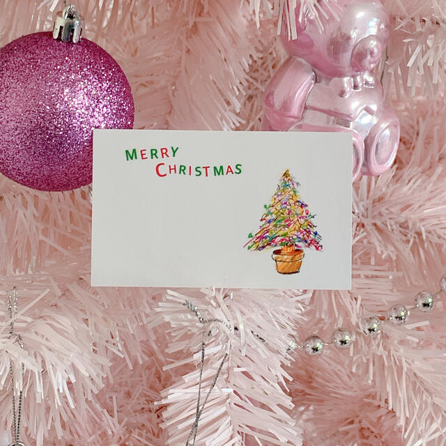 メッセージカード・クリスマスツリー ハンドメイドの文具/ステーショナリー(カード/レター/ラッピング)の商品写真