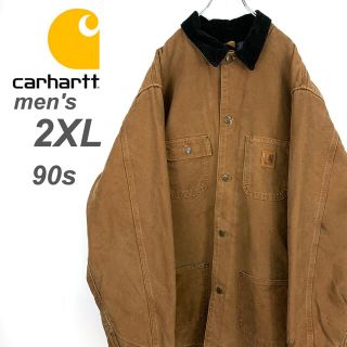 カーハート(carhartt)の【希少☆メキシコ製 状態良好】カーハート ダックジャケット ブラウン 革タグ(ブルゾン)