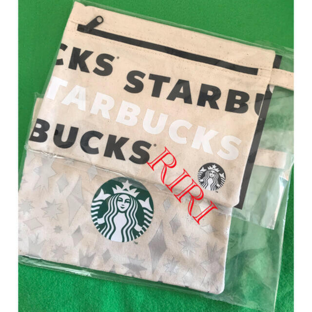 Starbucks Coffee(スターバックスコーヒー)のスターバックス ポーチ ホリデー限定 ノベルティ ロゴ シルバー レディースのファッション小物(ポーチ)の商品写真