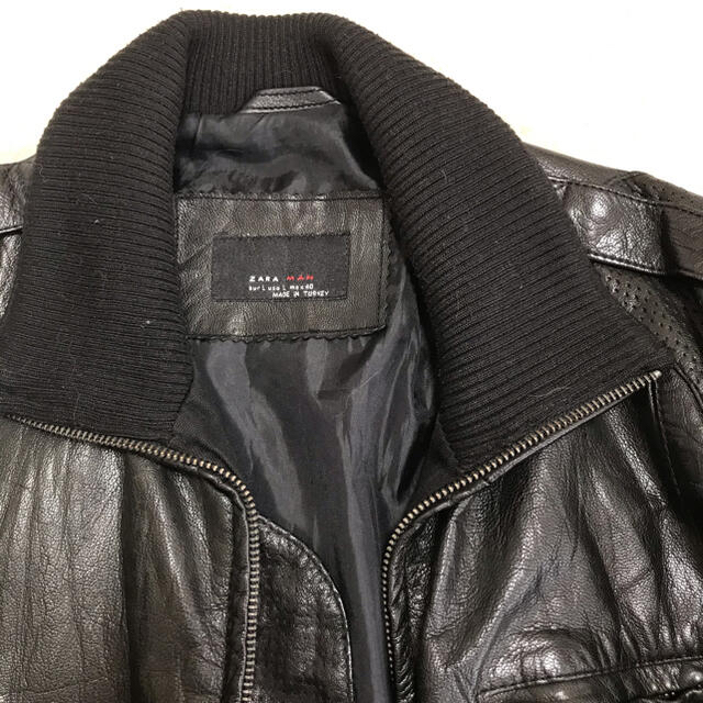ZARA レザージャケット 本革 メンズ Lサイズ - レザージャケット
