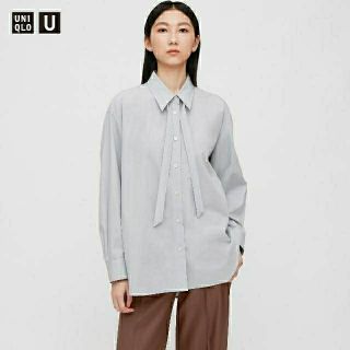 ユニクロ(UNIQLO)のUNIQLO U オーバーサイズボウタイシャツ(シャツ/ブラウス(長袖/七分))