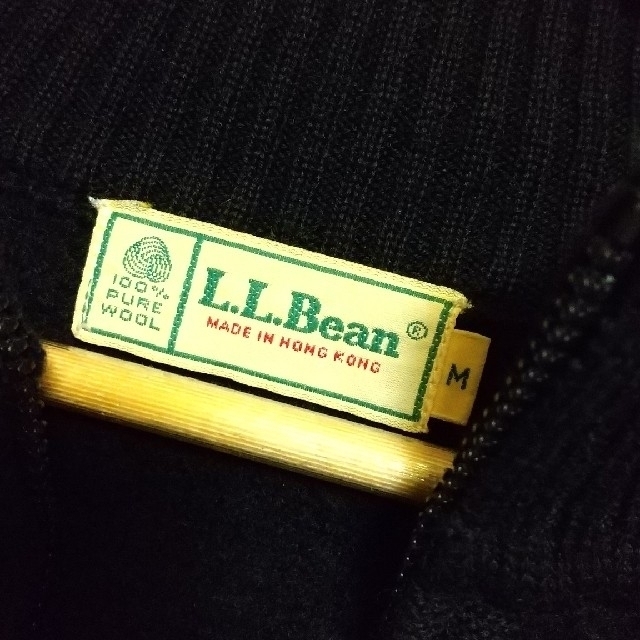 L.L.Bean(エルエルビーン)の最終値下げ1980s~L.L.Bean 圧縮 ウール 黒 プルオーバーニット メンズのトップス(ニット/セーター)の商品写真