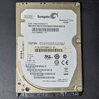 Seagate 2.5インチ HDD 250GB(PCパーツ)