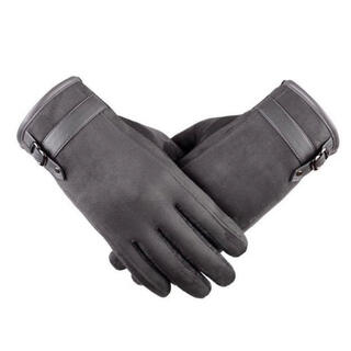 メンズ　手袋　タッチスクリーングローブ　シンプル　ダークグレー(手袋)