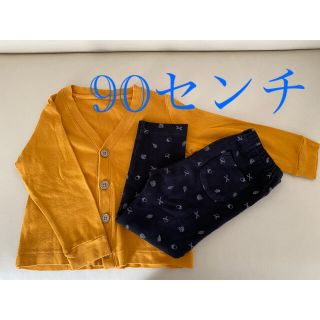 ユニクロ(UNIQLO)のUNIQLO ベビー　カーディガン＆レギンスセット　90センチ(カーディガン)