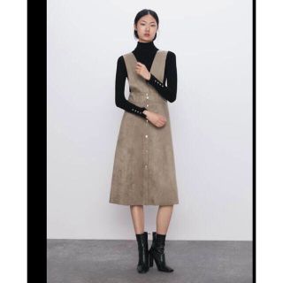 ザラ(ZARA)の新品未使用　zara フェイクスエード　ワンピース(ひざ丈ワンピース)