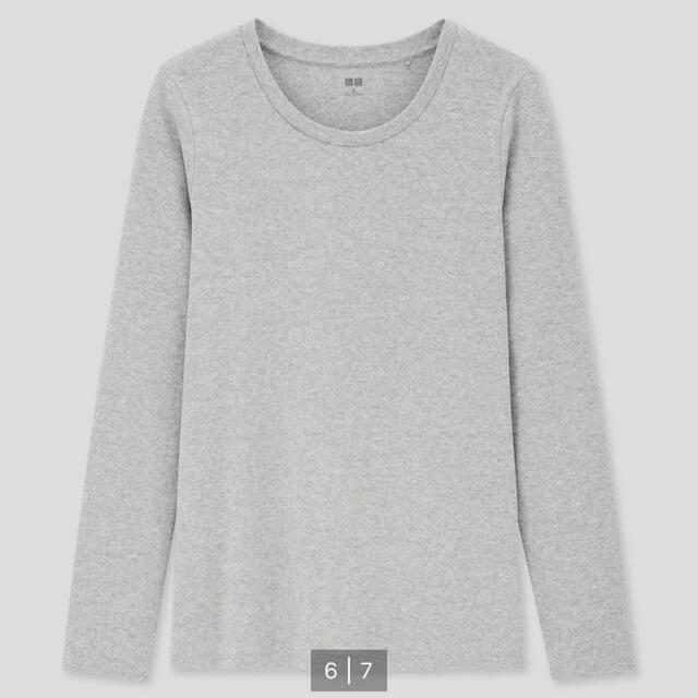 UNIQLO(ユニクロ)のユニクロ　ストレッチコットンクルーネックT レディースのトップス(Tシャツ(長袖/七分))の商品写真