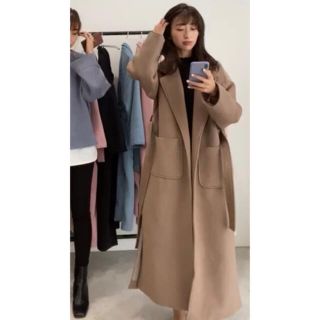 ザラ(ZARA)のベースメントオンライン　サイドスリットロングコート　モカ　FREE(ロングコート)