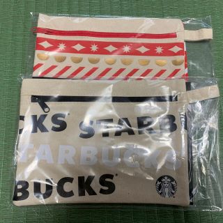 スターバックスコーヒー(Starbucks Coffee)のスタバ　キャンバスポーチ　2020 ブラック　文字　黒　赤　セット(その他)