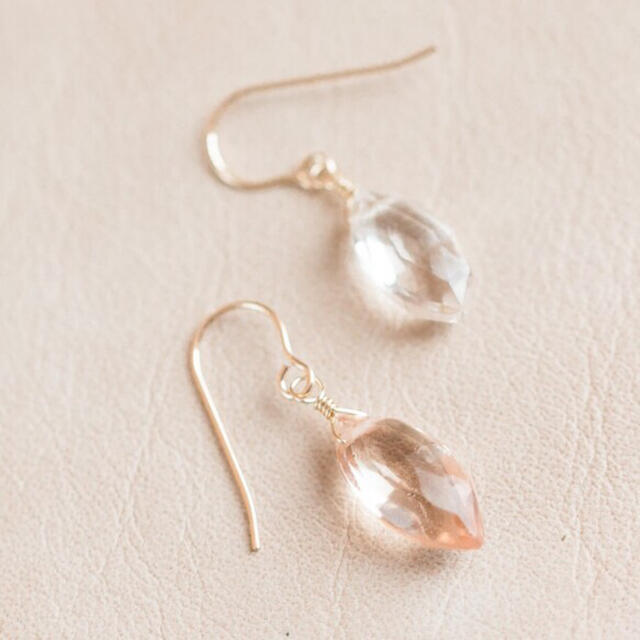 ☆インペリアルトパーズ Topaz AAA☆14kgf☆フックピアス・イヤリング ハンドメイドのアクセサリー(ピアス)の商品写真