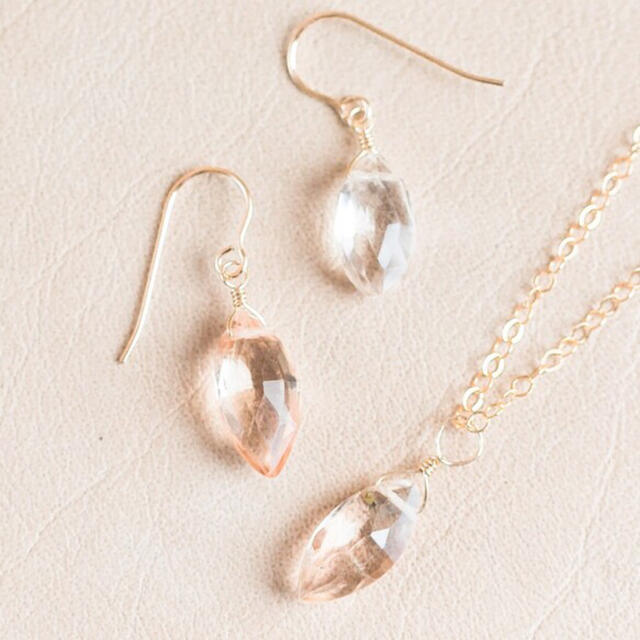 セット販売☆インペリアルトパーズTopaz AAA★ペンダントとピアス ハンドメイドのアクセサリー(ネックレス)の商品写真