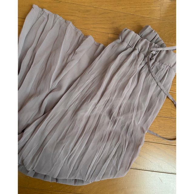 Kastane(カスタネ)のKastane ワッシャーシフォン無地スカート　モカ レディースのスカート(ロングスカート)の商品写真