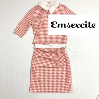 エムズエキサイト(EMSEXCITE)の〈韓国製♪〉レディース商品　エムズエキサイト　セットアップ　千鳥柄(セット/コーデ)